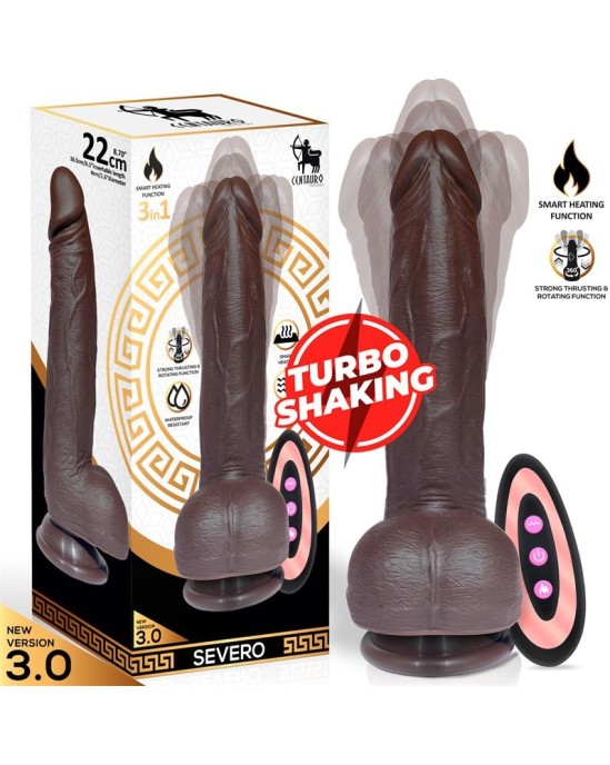 Centauro Severo Realistic Turbo Shaking Dildo Thrusting, 360 Rotation Remote Control Heat Effect