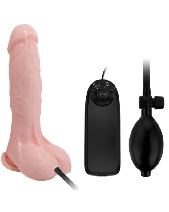 Baile Vibrators INFLATABLE AND VIBRATING REALISTIC DILDO 18.8 CM