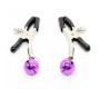 Latetobed Bdsm Line Nipple Clamps with Purple Bell