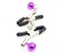 Latetobed Bdsm Line Nipple Clamps with Purple Bell