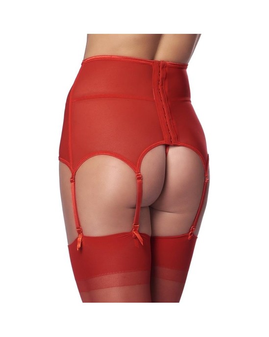 Amorable Wide Garter Belt with Stocking Red