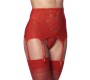 Amorable Wide Garter Belt with Stocking Red