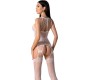 Passion Woman Tīkliņtērps PASSION - BS095 Balta BODYSTOCKING Viens izmērs