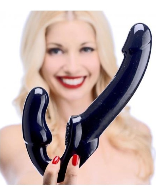 Strap U Revolver Strapless Strap On G-Spot Dildo Black