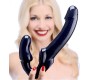 Strap U Revolver Strapless Strap On G-Spot Dildo Black