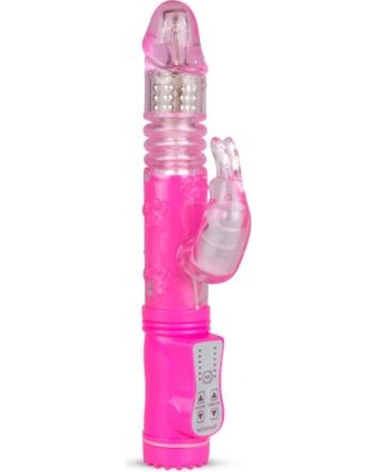 Easytoys Rabbit Vibrator Stingras un Rotējošas Bumbiņas Rozā