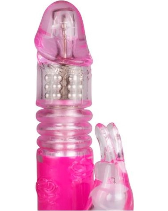 Easytoys Rabbit Vibrator Thrusting and Rotating Balls Pink