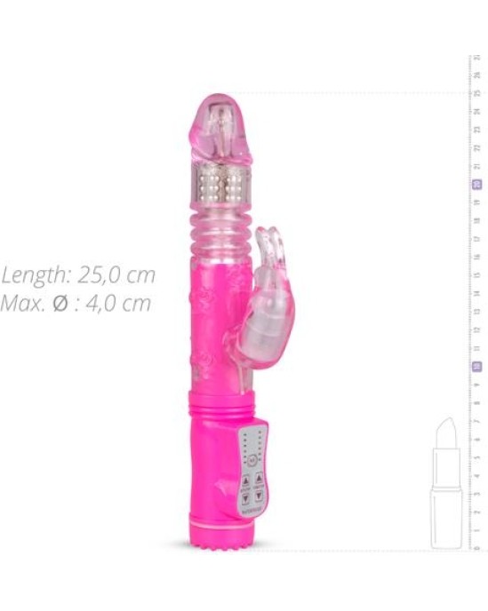 Easytoys Rabbit Vibrator Stingras un Rotējošas Bumbiņas Rozā