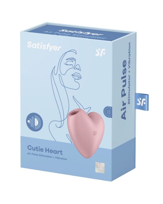 Satisfyer Air Pulse SATISFYER CUTIE HEART AIR PULSE STIMULATOR & VIBRATOR - PINK