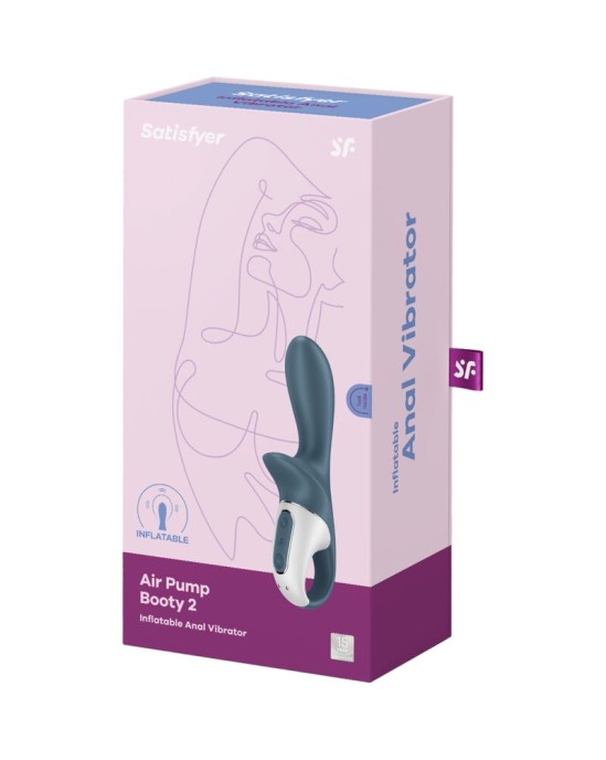 Satisfyer Vibrator APMIERINĀTĀJS - GAISA PUMP BOOTY 2 TUMŠI PELĒKS