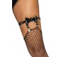 Leg Avenue Accessories LEG AVENUE LIGUERO ALTO DE CUERO VEGANO TALLA ÚNICA — NEGRO