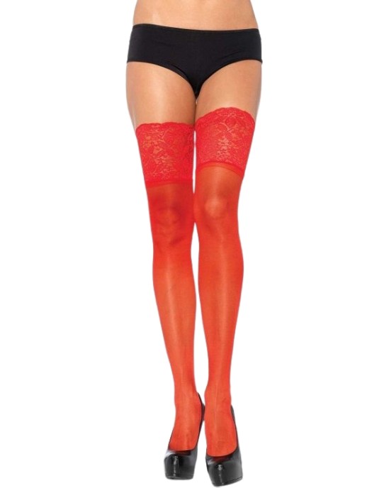 Leg Avenue Hosiery LEG AVENUE STAY UPS SHEER HIGH UZ VIENU IZMĒRU