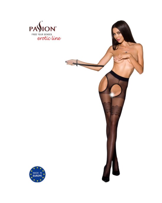 Passion Woman Garter & Stock PASSION — TIOPEN 002 STOCKING BLACK 1/2 (20 DEN)