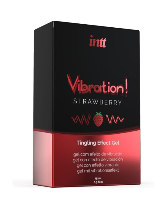 Intt Unisex Arousal Gel INTT - SPĒCĪGS INTĪMS STIMULANTS ŠĶIDRUMS VIBRĒJOŠS GELS STAWBERRY 15ml