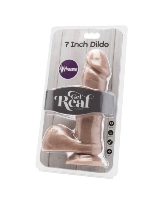 Get Real DILDO 18 CM WITH BALLS VIBRATOR SKIN