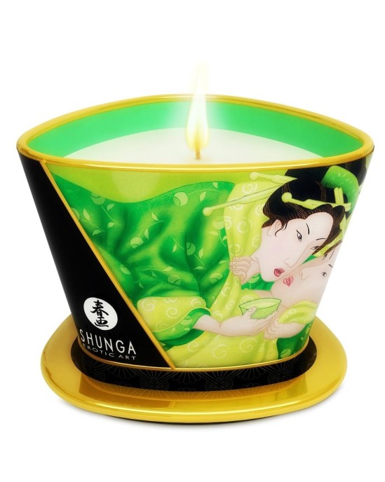 Shunga Candles SHUNGA — MAZĀS GĪSTĪBAS SVEČU GAISĪMĀ MASĀŽAS SVECE T GREEN 170 ml