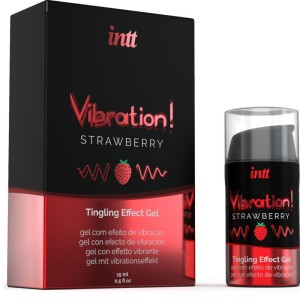 Intt Unisex Arousal Gel INTT - SPĒCĪGS INTĪMS STIMULANTS ŠĶIDRUMS VIBRĒJOŠS GELS STAWBERRY 15ml