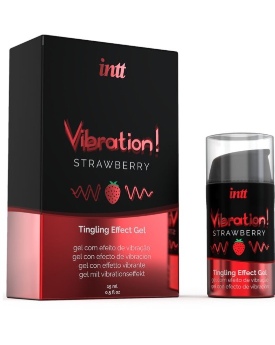 Intt Unisex Arousal Gel INTT - SPĒCĪGS INTĪMS STIMULANTS ŠĶIDRUMS VIBRĒJOŠS GELS STAWBERRY 15ml