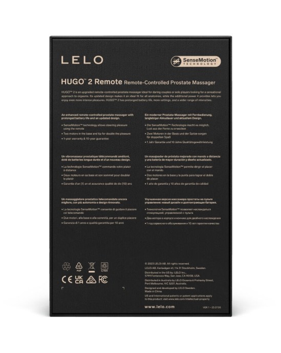 Lelo HUGO 2 REMOTE CONTROL PROSTATE MASSAGER GREEN