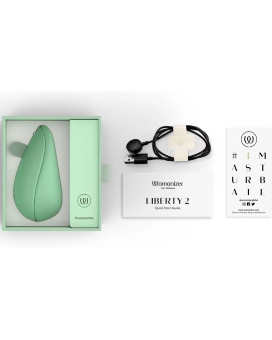 Womanizer LIBERTY 2 CLITORIS STIMULATOR & SUCKER LIGHT GREEN