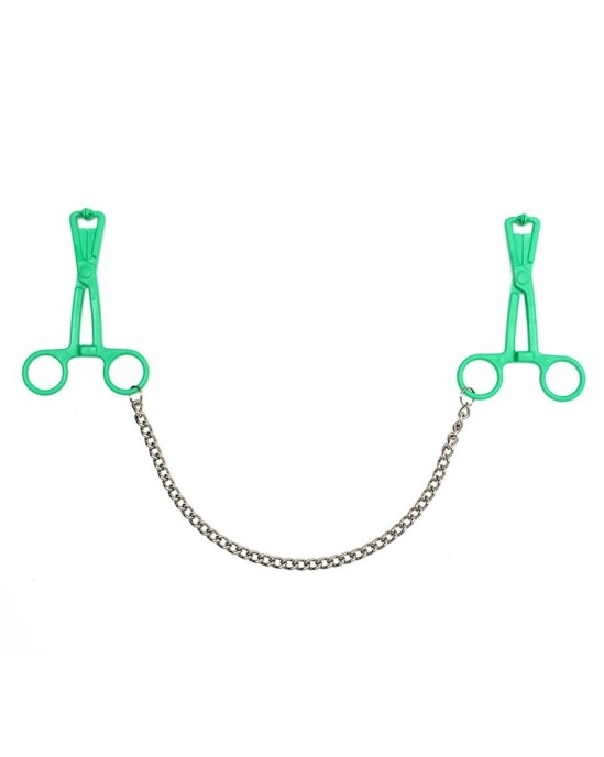 Bondage Play Nipple Clamps with Chain