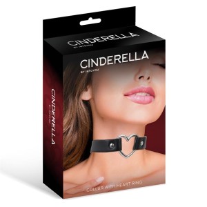 Cinderella Collar with Heart Choker Stile Vegan Lether One Size