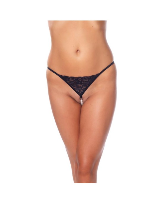 Amorable Rimba G-String with Pearls Black One Size