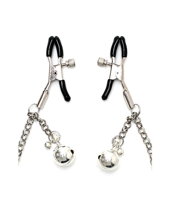 Bondage Play Nipple Clamps with Chain and Tincle Bells