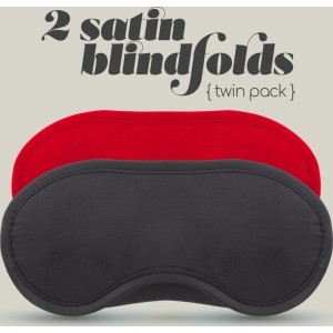 Crushious 2 SATIN BLINDFOLDS BLACK & RED