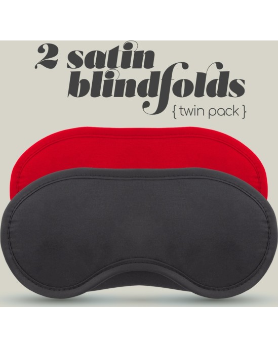 Crushious 2 SATIN BLINDFOLDS BLACK & RED