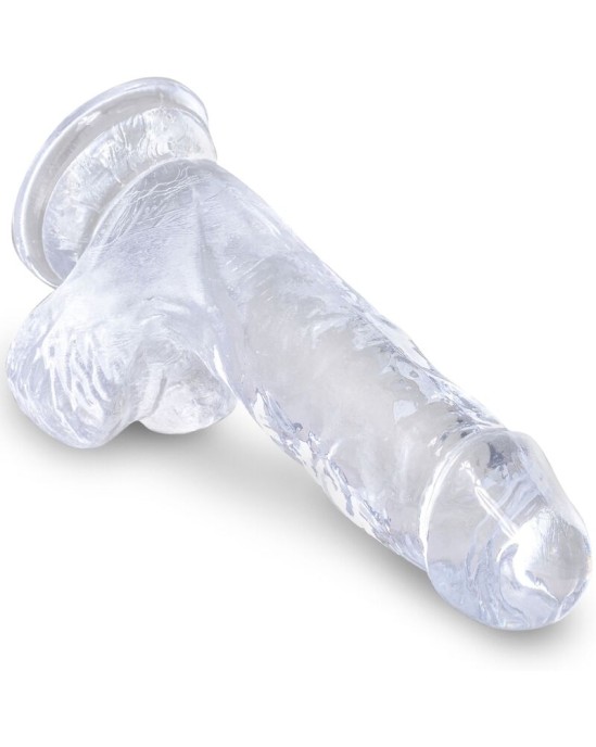 King Cock CLEAR - REALISTIC PENIS WITH BALLS 10.1 CM TRANSPARENT