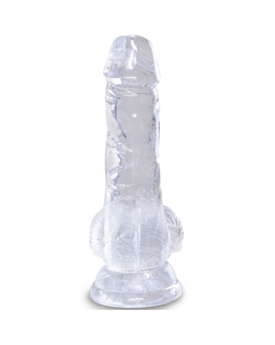 King Cock CLEAR - REALISTIC PENIS WITH BALLS 10.1 CM TRANSPARENT