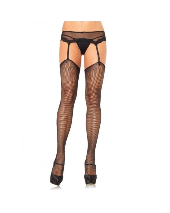 Leg Avenue Hosiery ЧУЛКИ В СЕТКУ LEG AVENUE БЕЗ СИЛИКОНА ВЕРХ НА КРЮКАХ