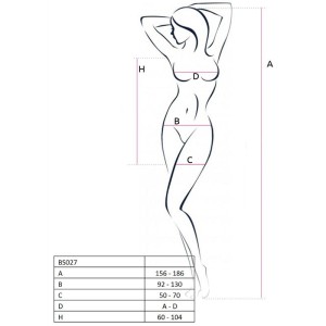 Passion Woman Bodystockings PASSION WOMAN BS027 BODYSTOCKING WHITE DRESS STYLE ONE SIZE