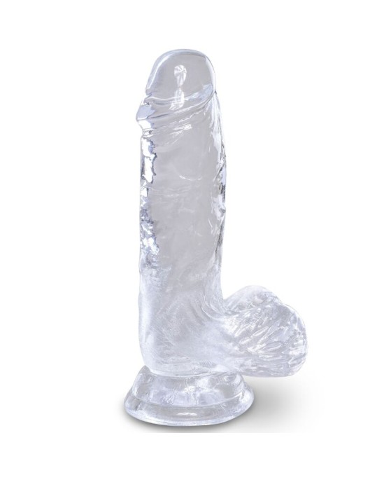 King Cock CLEAR - REALISTIC PENIS WITH BALLS 10.1 CM TRANSPARENT