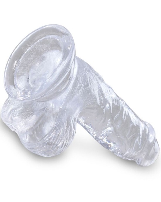 King Cock CLEAR - REALISTIC PENIS WITH BALLS 10.1 CM TRANSPARENT