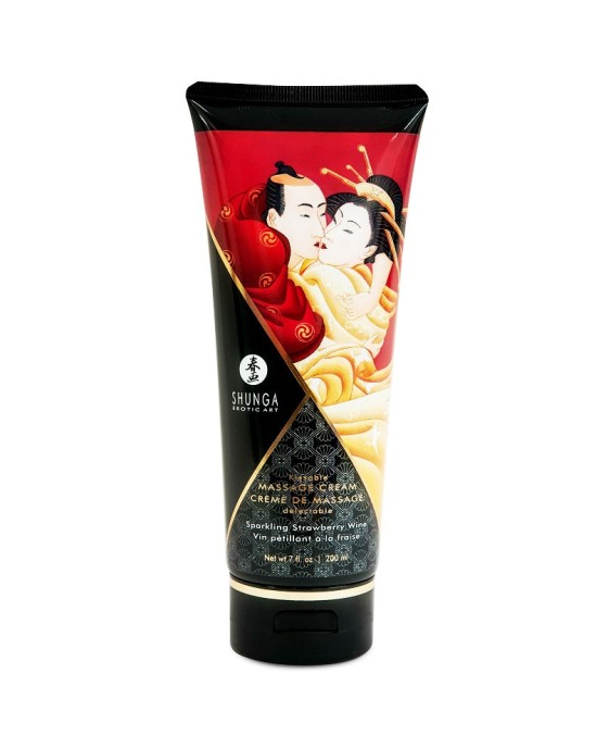 Shunga Massage Cream ШУНГА - МАССАЖНЫЙ КРЕМ КЛУБНИКА И КАВА 200 МЛ