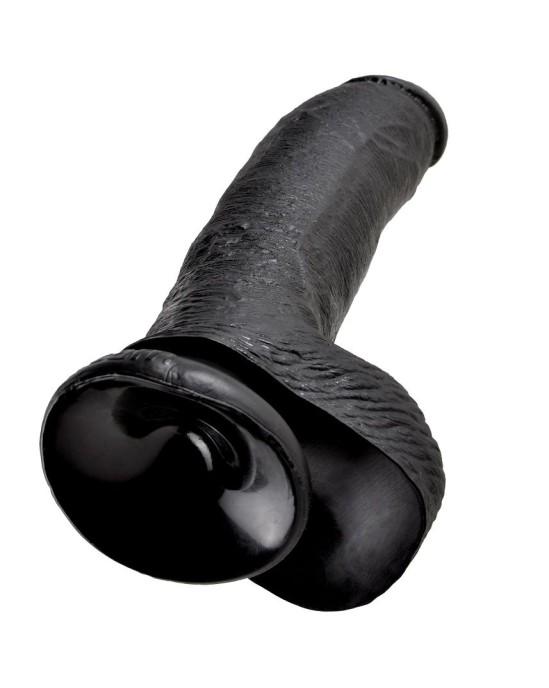 King Cock 9" COCK BLACK WITH BALLS 22.9 CM