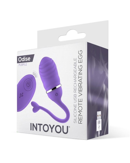 Intoyou Vibrējošā ola ar tālvadības pulti Odise USB silikona violets