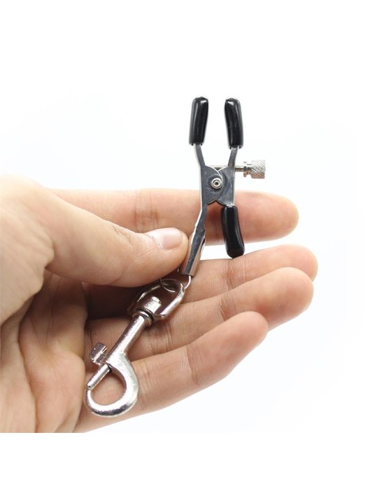 Latetobed Bdsm Line Nippel Clamp with Hook Metal