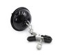 Latetobed Bdsm Line Nipple Clamps with Bell Black/White