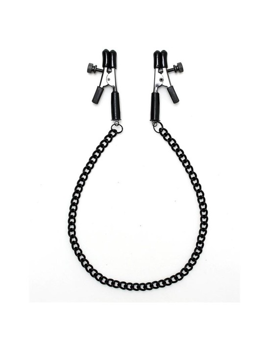 Bondage Play Adjustable nipple clamps with black chain