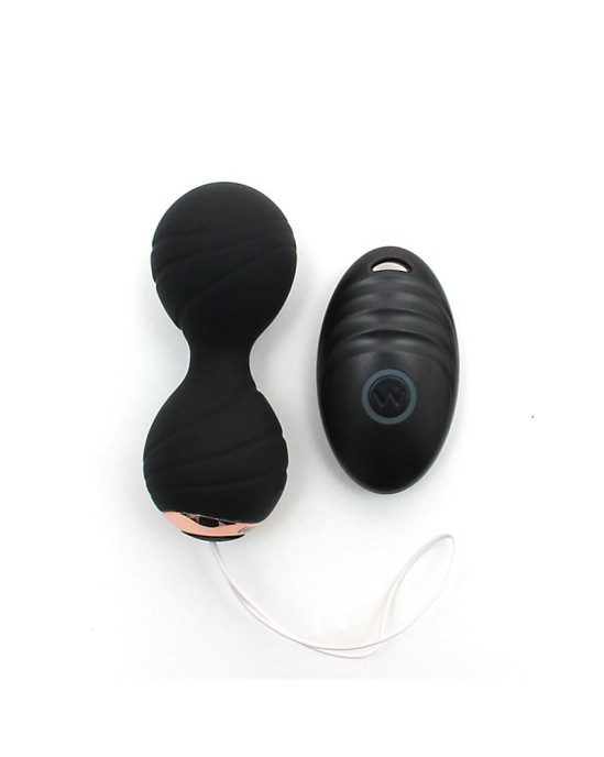 Rimba Toys Vibrating Kegel Balls with Remote Control Cannes Black