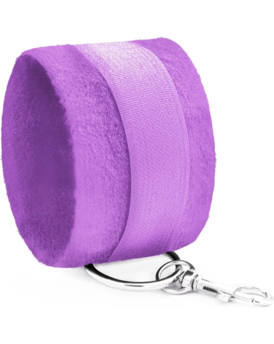 Crushious TOUGH LOVE VELCRO HANDCUFFS WITH EXTRA 40CM CHAIN PURPLE