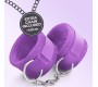 Crushious TOUGH LOVE VELCRO HANDCUFFS WITH EXTRA 40CM CHAIN PURPLE