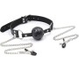 Ohmama Fetish BALL GAG WITH VENTS AND NIPPLE CLAMPS