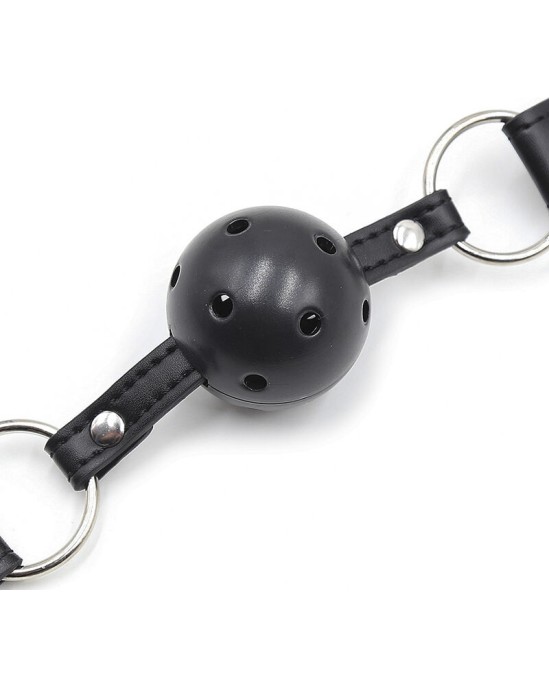 Ohmama Fetish BALL GAG AR vēdināšanas atverēm UN NIPEĻU SKAVĒM