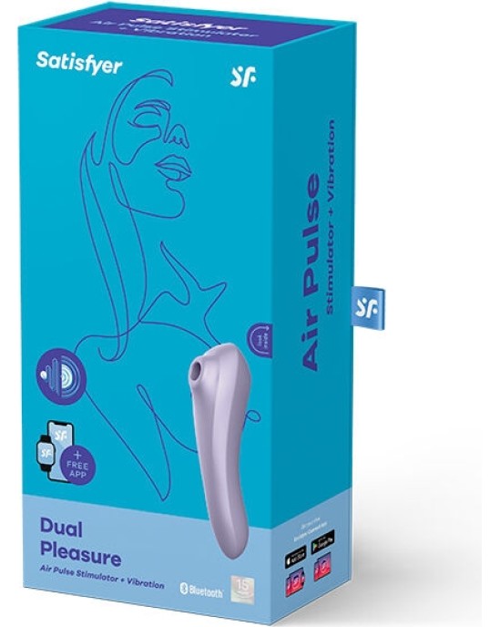Satisfyer Connect APMIERINĀTĀJS - DUAL PEASURE AIR PULSE VIBRATOR MAUVE