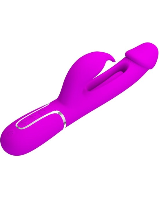 Pretty Love Flirtation PRETTY LOVE - KAMPAS RABBIT 3 IN 1 MULTIFUNCTION VIBRATOR WITH TONGUE VIOLET