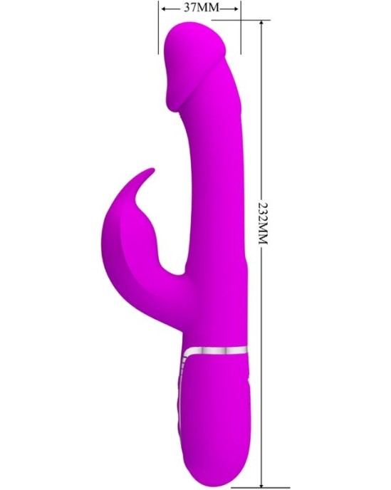 Pretty Love Flirtation PRETTY LOVE - KAMPAS RABBIT 3 IN 1 MULTIFUNCTION VIBRATOR WITH TONGUE VIOLET